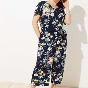 NWT LOFT Bouquet Short Sleeve V Neck Jumpsuit